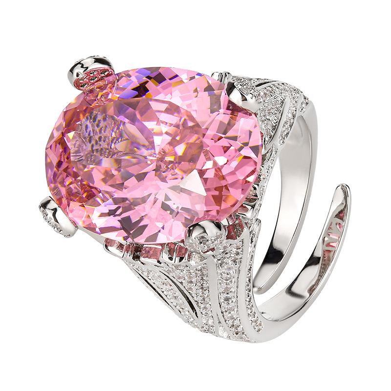 Accessories, Rings, Color Sapphire Blue, Red Corundum, Pink Diamonds Inlaid With High-End Women'S Goods