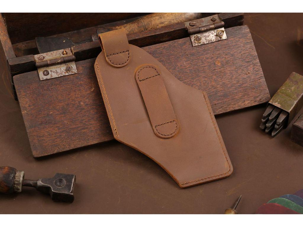 Чехол для телефона EDC из натуральной кожи - мужской защитный чехол для ношения на талии