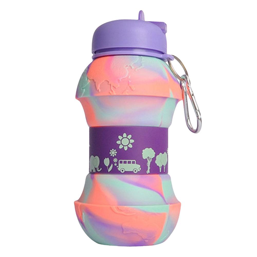 550 мл складная бутылка для воды портативная чашка для воды герметичная спортивная детская кувшин для воды с карабином для баскетбола тенниса