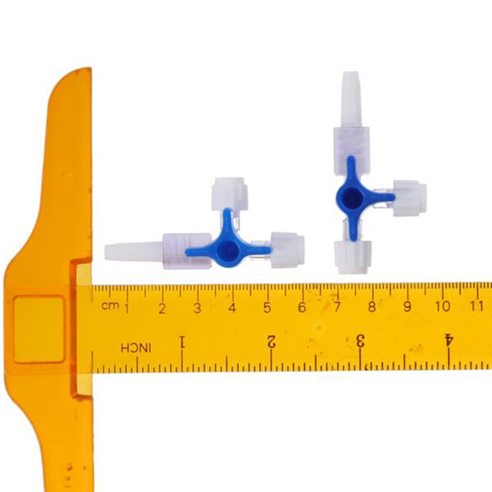 6pcs Disposable Plastic 3-Way Valve 3-Way Stopcocks Male Lock Ball Valve Luer Connections Water Valve Hobbies