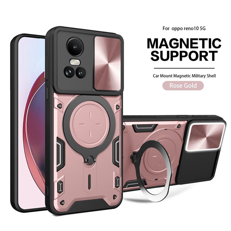Для OPPO Reno 10 5G CPH2531 чехол слайдер камера защитный чехол для телефона для Oppo Reno10 Pro Global 2023 CPH2525 кольцо держатель задняя крышка