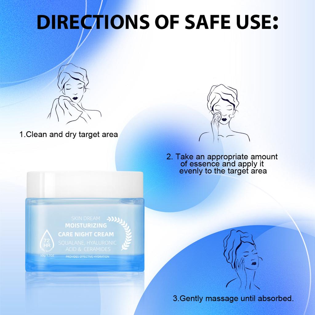 Увлажняющий ночной крем 50 г – Интенсивный уход с гиалуроновой кислотой