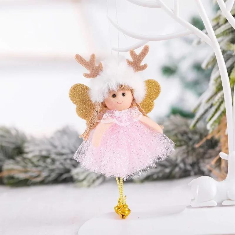 Christmas Tree Plush Ornaments Hanging Angel Christmas Tree Door Wall Hanging Decoration House Ornaments Angel Doll Toy