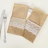 Lace Linen Christmas Tableware: Knife & Fork Set for Weddings & Parties
