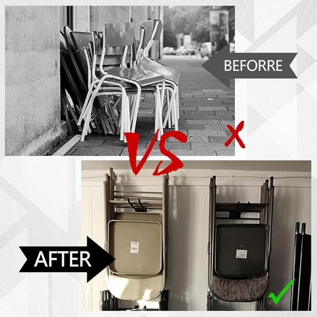 Metal Wall Mount Garage Hooks for Garden Tools, Chairs, Hoses, Bulk Items, Ropes, Hovels, Rakes, Brooms, Mop, Spade Garage Space Saving Storage,2pcs