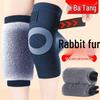 Унисекс Нескользящие Шнурованные Наколенники из Кроличьего Меха для Тепла и Защиты Суставов