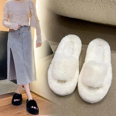 Тапочки Mao Mao для женской верхней одежды 2024 года, новое корейское издание Instagram, модные домашние тапочки из хлопка на осень и зиму