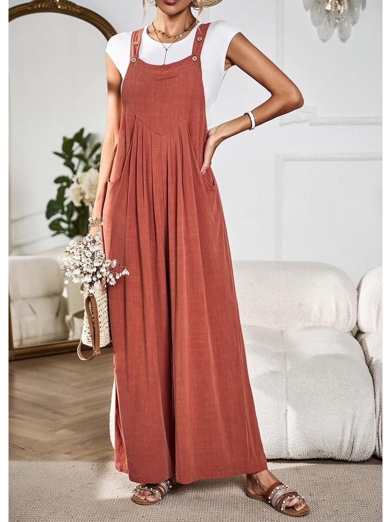 Diyun Oumei Women's Solid Color Wide-leg Jumpsuit 2023 Summer Collection