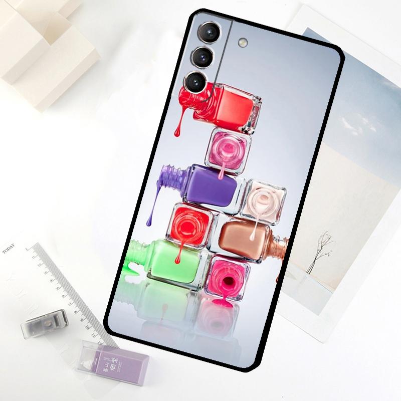 Beautiful Nail Polish Enamel Color Phone Case For Samsung Galaxy S24 FE S23 Ultra S21 S22 S25 S26 Ultra S10 Plus S20 FE Cover