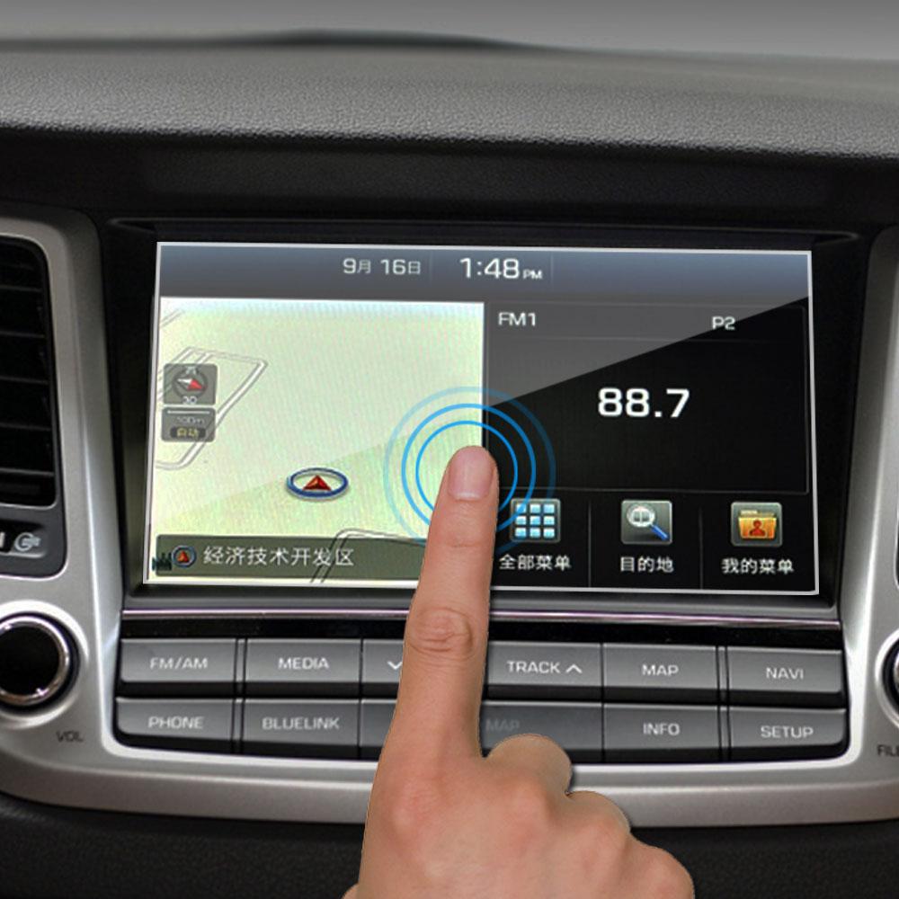 1 шт. Защитная пленка для экрана навигации NAVI для Hyundai Tucson 2015 2016, наклейка на панель навигации NAVI, аксессуары для стайлинга автомобиля