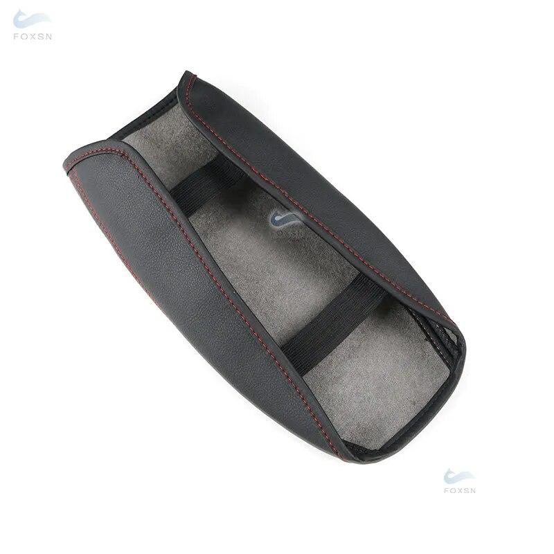 Мягкий кожаный чехол на центральный подлокотник для Ford Focus 2007, крышка центральной консоли автомобиля, подлокотник, кожный покров, наклейка, отделка