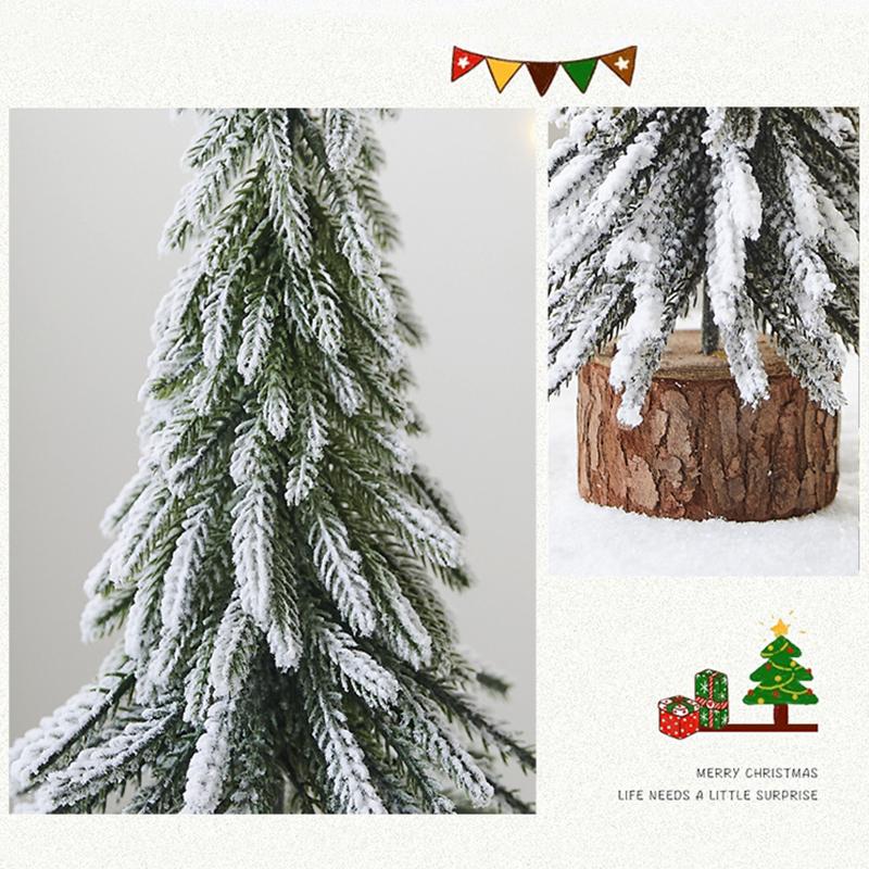 1PC Mini Snowy Christmas Tree Falling Snow Christmas Tree Desktop PE Christmas Tree PE Snowy Xmas Ornament