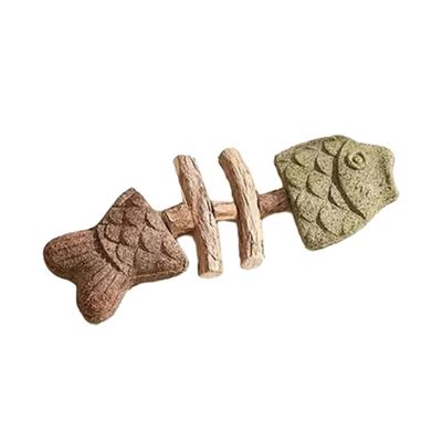 Кошки Игрушка Кошачья Мята Форма Рыбьей Кости Интерактивная Жевательная Палочка Для Домашних Кошек Здоровье Зубов И Игра