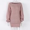 Women's Off-shoulder Sweater Dress Long Sleeve Knitted  Pullover Jumper for Autumn Winter