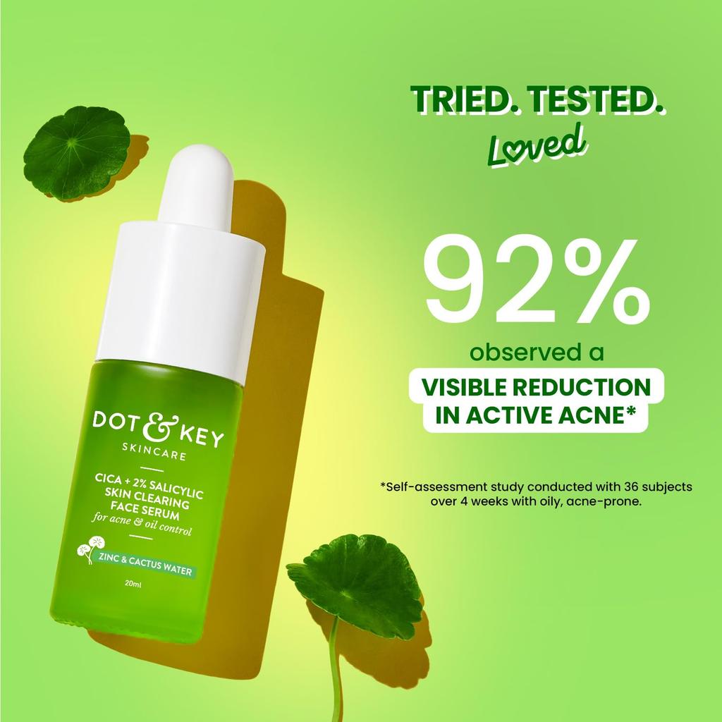 Dot & Key 2% Salicylic Acid + Cica Anti Acne Serum with Zinc for Oily & Sensitive Skin 20 ml