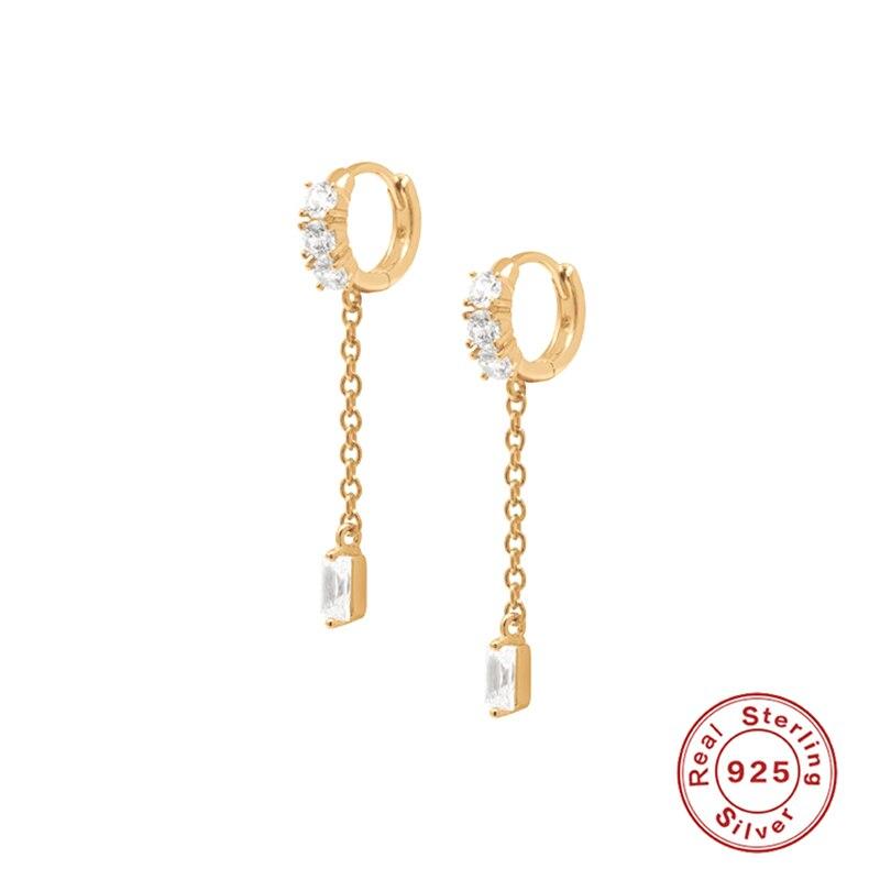 Серьги-кольца из стерлингового серебра S925 пробы с кристаллами и цирконами для женщин, серьги-кресты Pendientes Plata 925, ювелирные украшения в качестве подарка на вечеринку