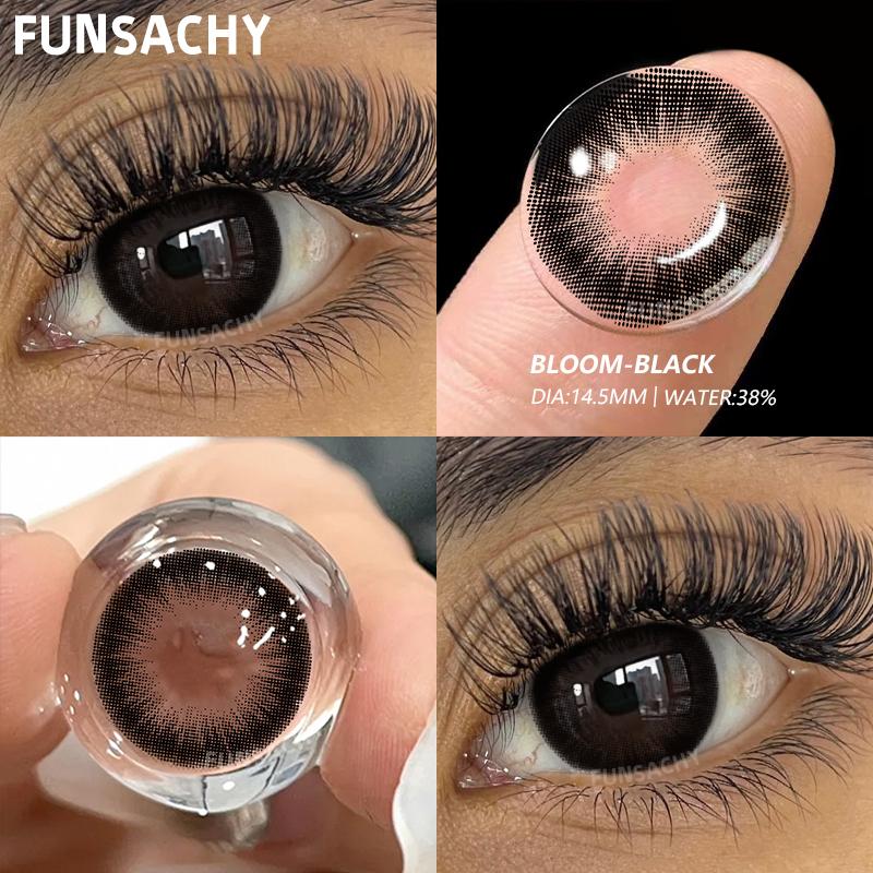 FUNSACHY 1pair Colorcon Colored Contact Lenses for Eyes Fashion Beauty Pupils Blue Lens Natural Cosmetic Makeup Lenses Yearly