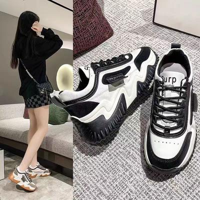 Обувь для папы Женская обувь Весна Новая обувь для увеличения роста Ins Tide Осенняя и зимняя спортивная обувь Осень Толстая подошва Универсальная обувь