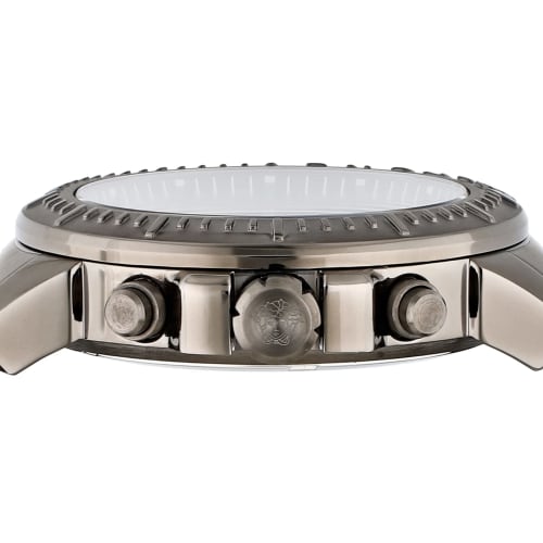 Versace New Chronograph Watch, Black Dial, Stainless Steel, Sapphire Crystal, Quartz Movement, 45mm, Swiss Made, Men's, VE2E00621