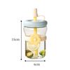 Flower Patch Straw Cup Portable Water Bottle Cartoon Glass Water Cup  for Boys and Girls