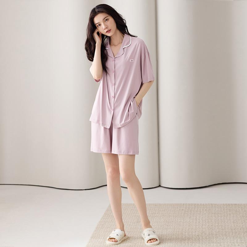 Paibangnu cardigan short sleeved minimalist high-end new cool women's home wear fd