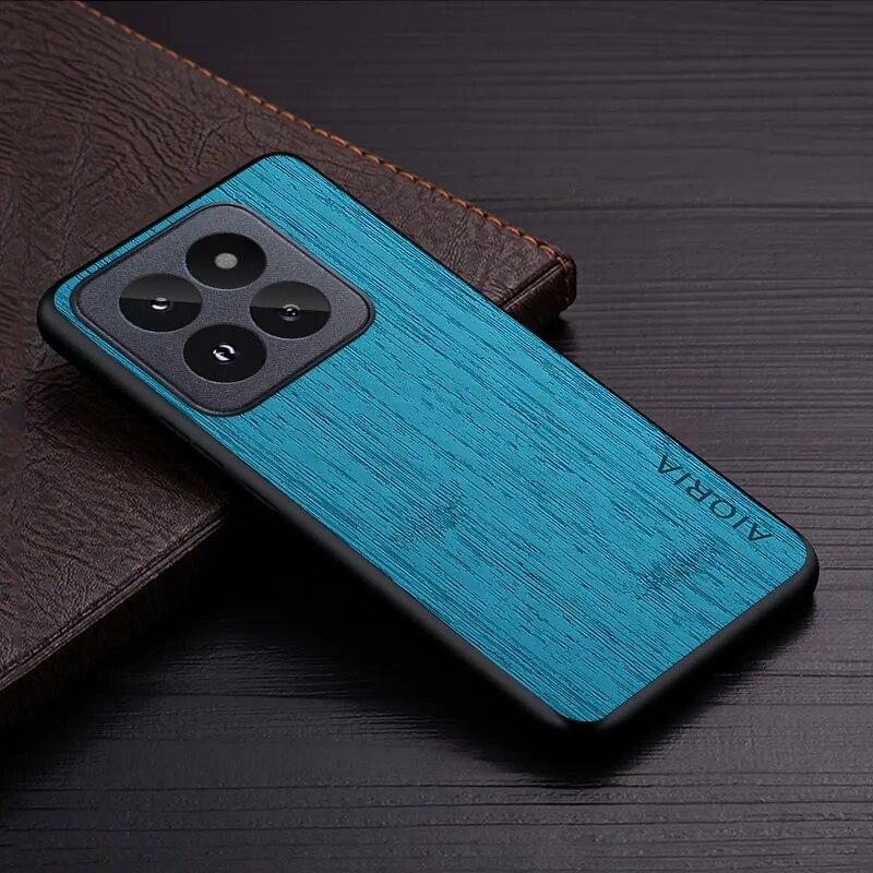 Чехол для Xiaomi 14 Pro Ultra 5G, чехол из бамбукового дерева с рисунком, кожаный роскошный чехол для xiaomi 14 pro, чехол