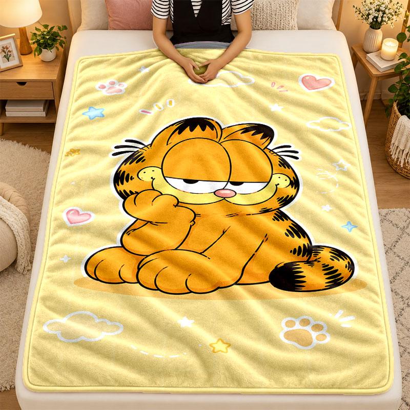 Flannel BlanketGarfield (6) Warm Soft Throw Blanket for Indoor Sofa Bed Living Room Use