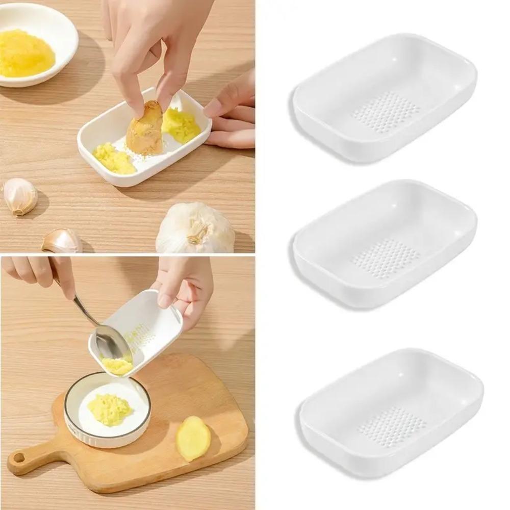 Портативная ручная прямоугольная измельчитель для имбиря, белый чесночница, пюре, пластиковая терка для имбиря, дополнительное питание