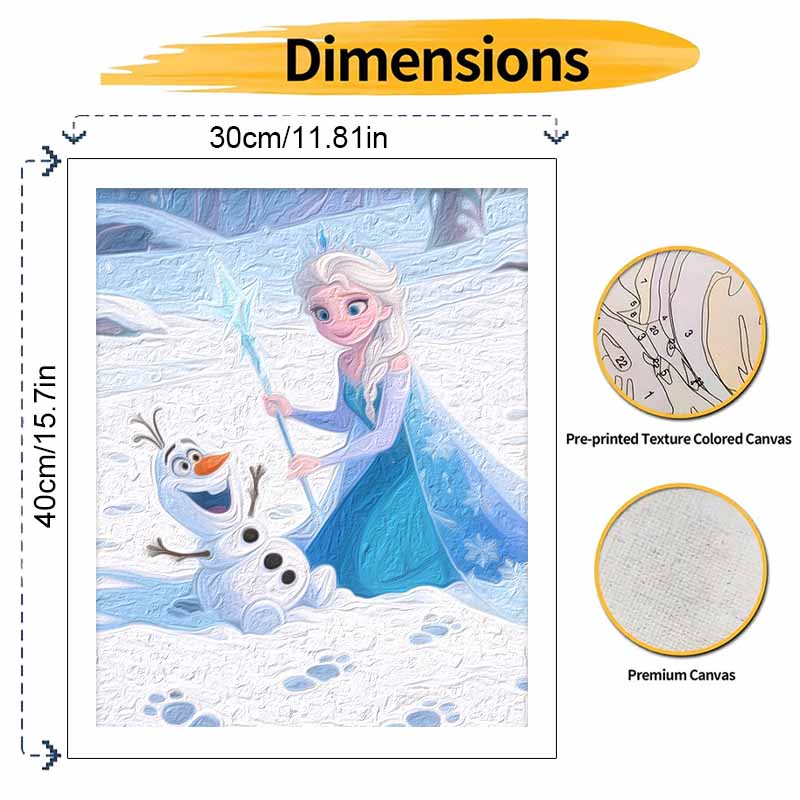 Disney Digital Oil Painting Art Kit Frozen Elsa Olaf Handmade Coloring Painting Home Decor