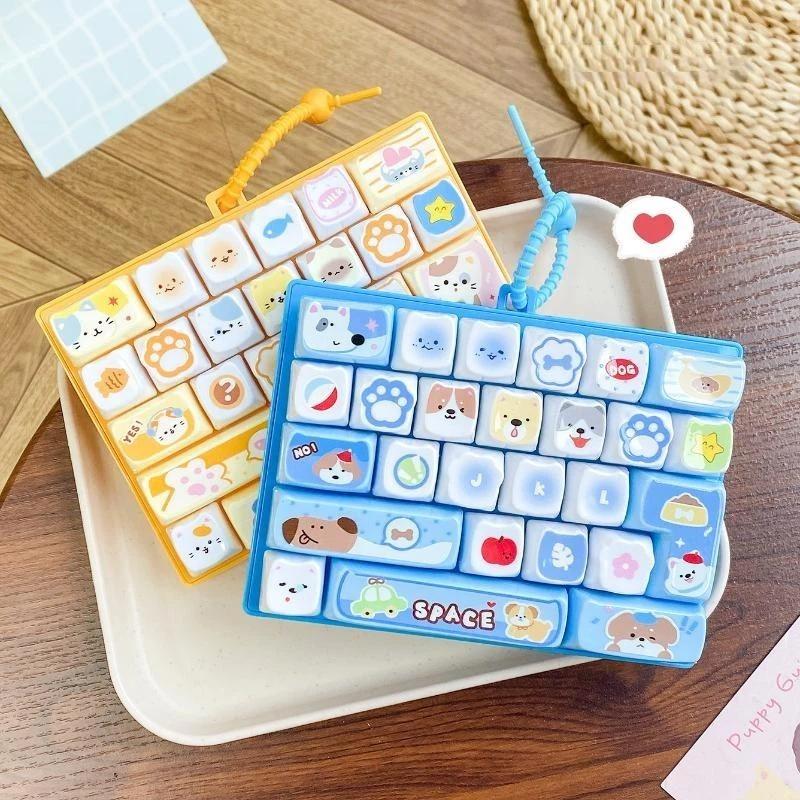 26 ячеек Клавиатура Fidget Clicker Брелок Антистресс Keycap Игрушка Портативный Брелок для Сумки для Кемпинга на Открытом Воздухе Убийца Времени