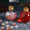 10 шт. Рождественская форма Бутылка для сока с подвесной крышкой Прозрачный пластик Упаковка для конфет Подарок Декор Подвеска Шарик для алкоголя 100/150/250 мл