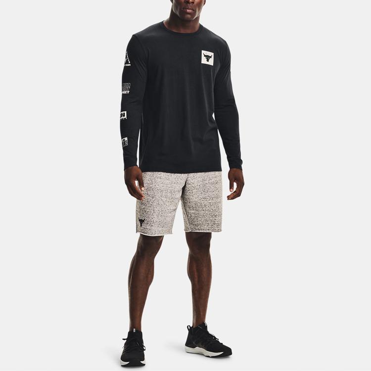 Under Armour Project T Shirts Men's Black Crew Neck Moderate Straight Fit 1367115-001