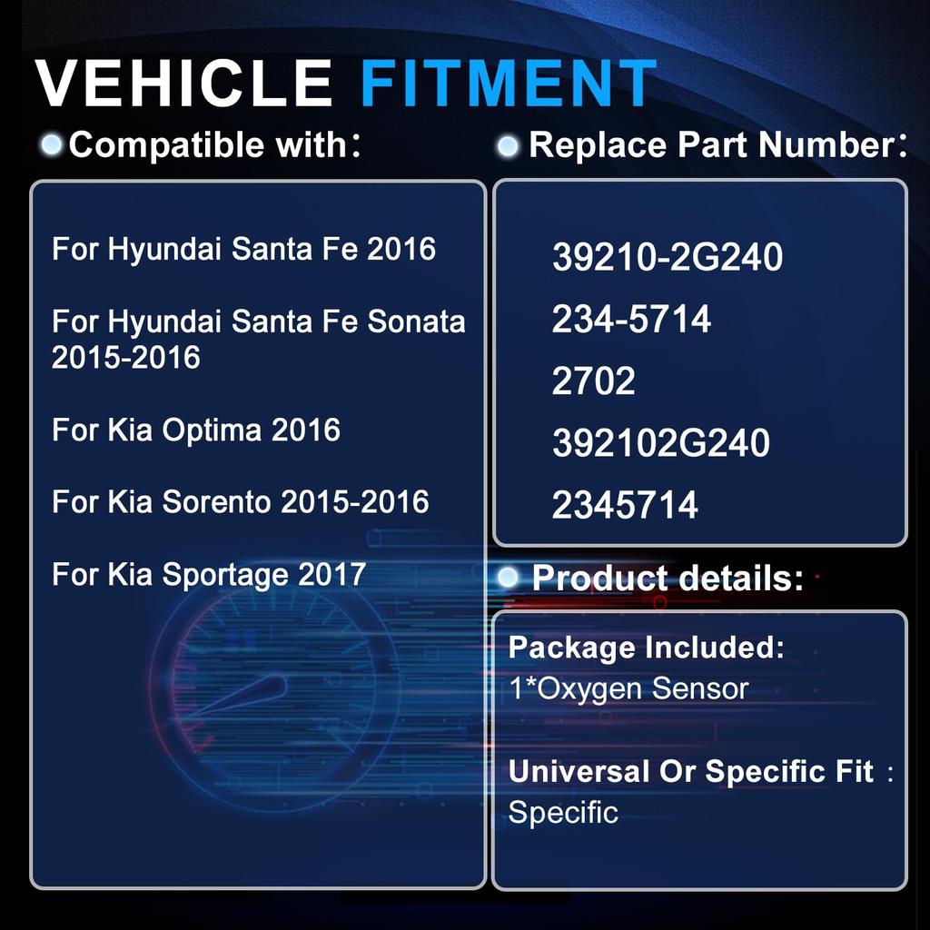 234-5714 Air Fuel Ratio Upstream Oxygen 02 Sensor for 2019-2020 Hyundai Tucson Santa Fe Tucson for Kia Optima Sorento Sonata Sorento Santa Fe 2.4L