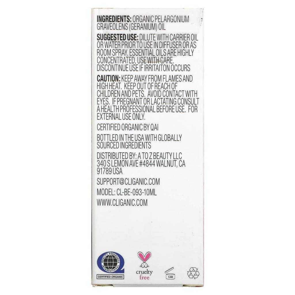 100% Pure Essential Oil, Geranium, 10Ml (0.33Fl Oz)