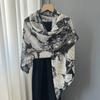 130CM Leaf Printed Cotton and Linen Scarves Women Shawls Fashion Decoration Scarf