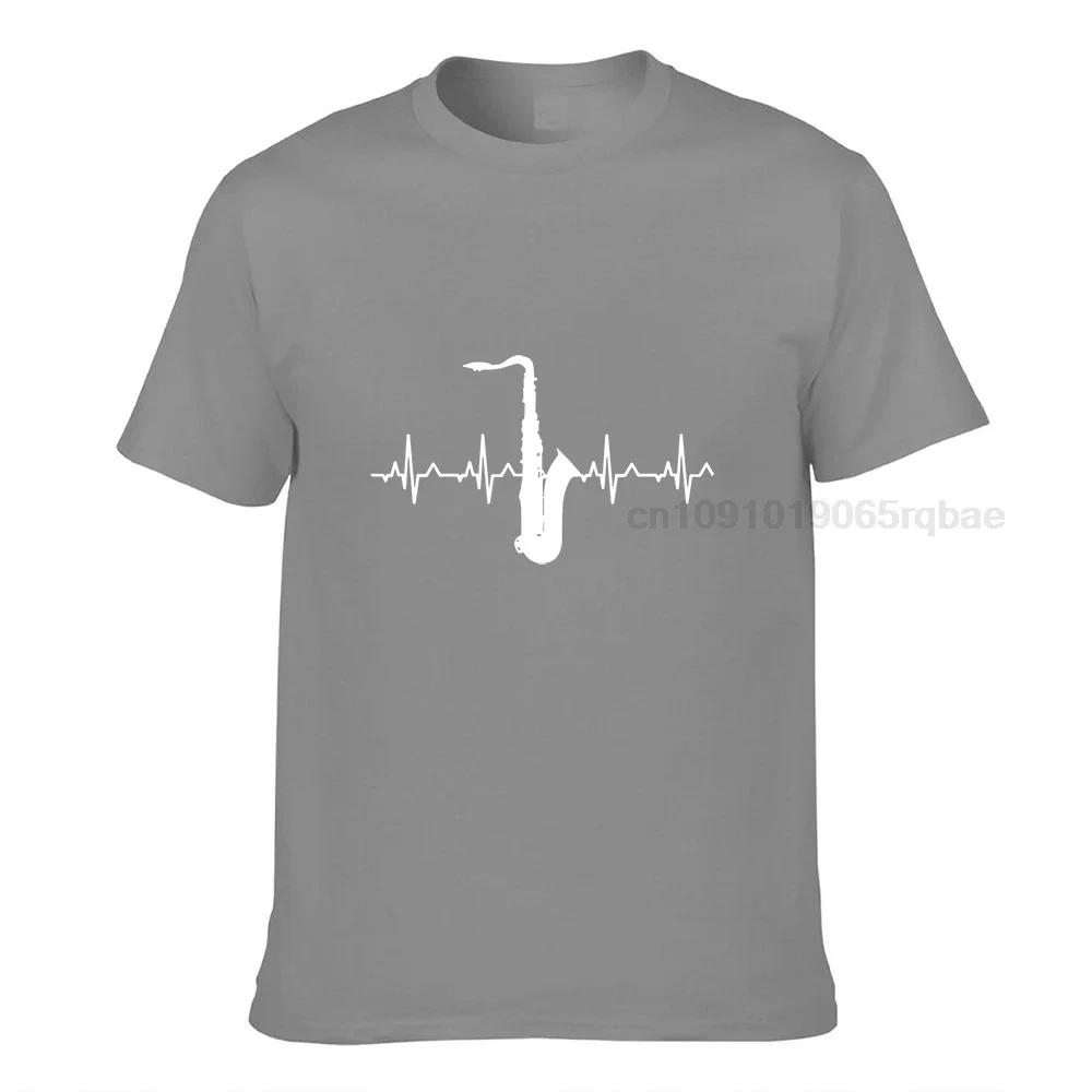 Heartbeat Of Saxophone T Shirt Funny Birthday Gift For Unisex Male Short Sleeve Summer O Neck Cotton Casual Tshirt Dropshipping