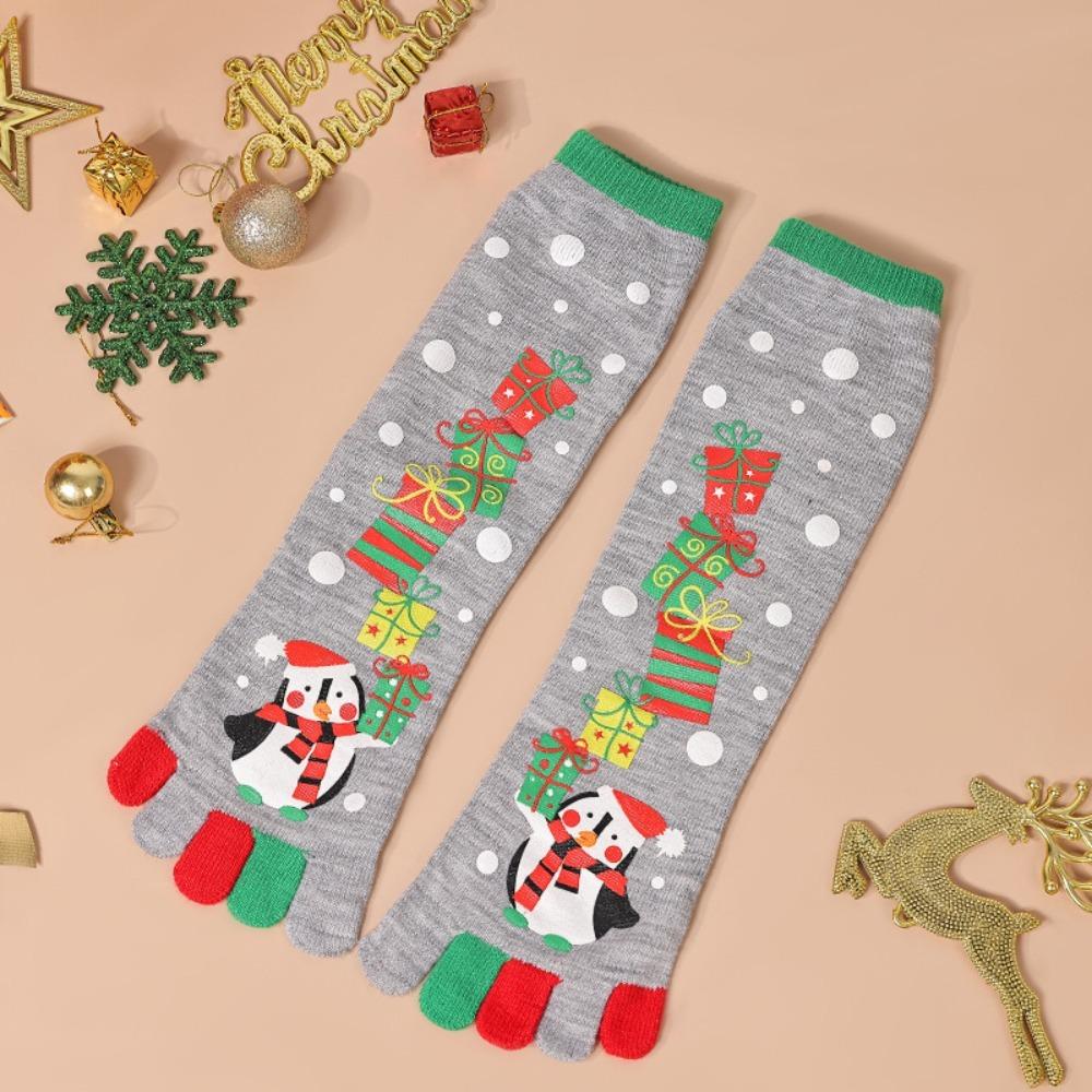 Winter Warm Christmas Toe Socks Cartoon Printed Leg Warmer High Socks Women Boot Sock  Xmas Party
