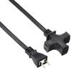 NICOH Soft Extension Cord, 10m, 15A, 3 Outlets, Up to 1500W Total, Black, NCT-1510BK, with Tracking-Resistant Cover