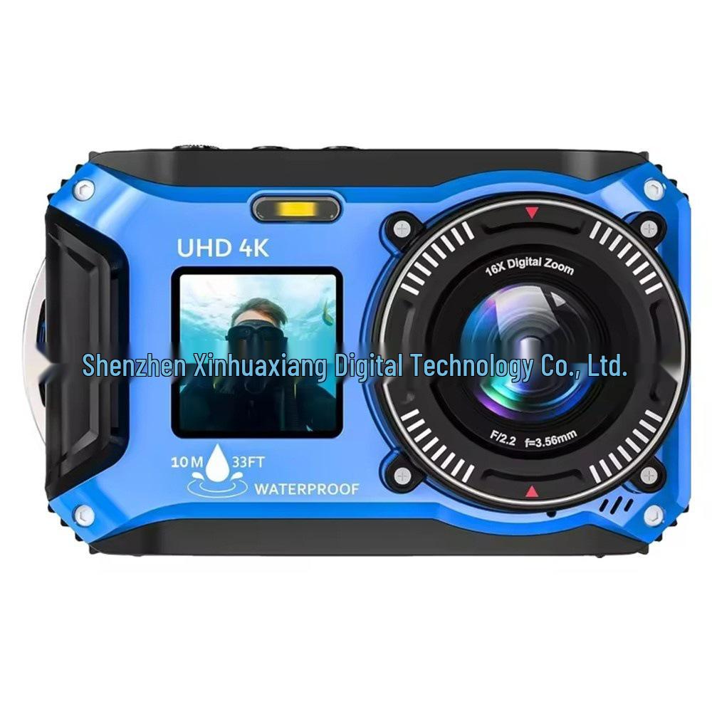 4K Dual Screen Waterproof 64MP Autofocus Underwater Digital Camera - English Version