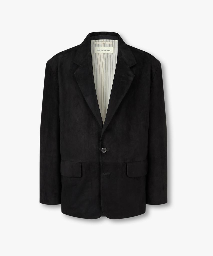 Man On The Boon Suede Blazer_Black 4715310004