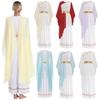 Womens Halloween Ancient Rome Egypt Greek Toga Costume Sleeveless Shawls Patchwork Flowy Robe Dress