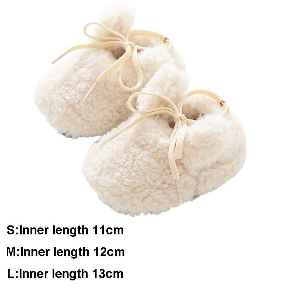 Soft Newborn Cotton Shoes Lamb Fleece Crib Boots Cute Baby Walking Shoes  Winter