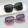 Women's Large Frame Semi-Rimless Sunglasses - European & American Fashion, Anti-UV, Perfect for Summer Drives
