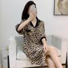 Nightgown Women's Summer Leopard Print Loose Plus Size Shirt Dress Sexy Pajamas Homewear