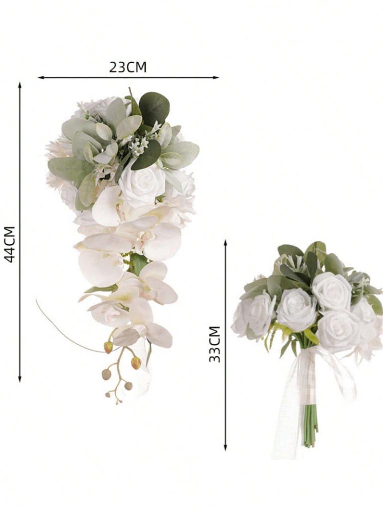 Букет невесты Каскадные свадебные букеты для невесты Искусственные свадебные букеты для свадебной церемонии и годовщины Декор на День святого Валентина