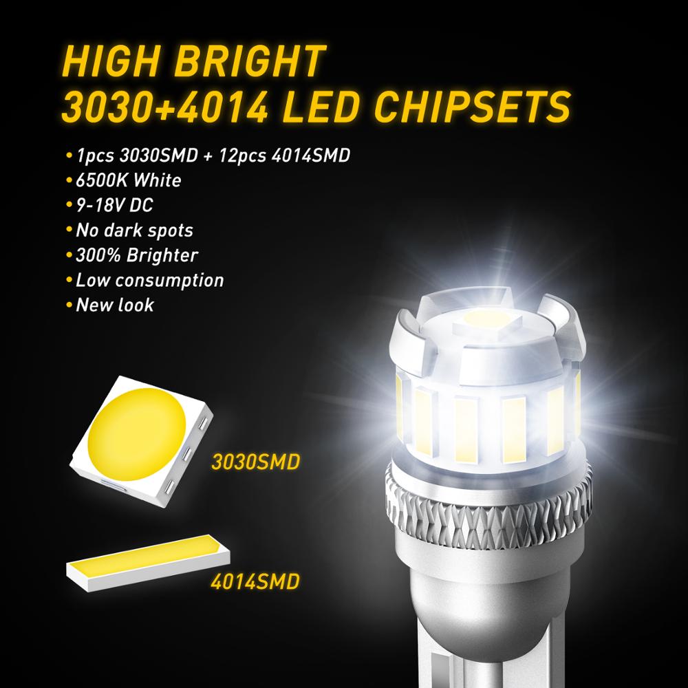 2x W5W LED T10 LED Bulbs Canbus 4014 3020 SMD For Car Parking Position Lights Interior Map Dome Lights 12V White Auto Lamp 6500K Dome Lights 6