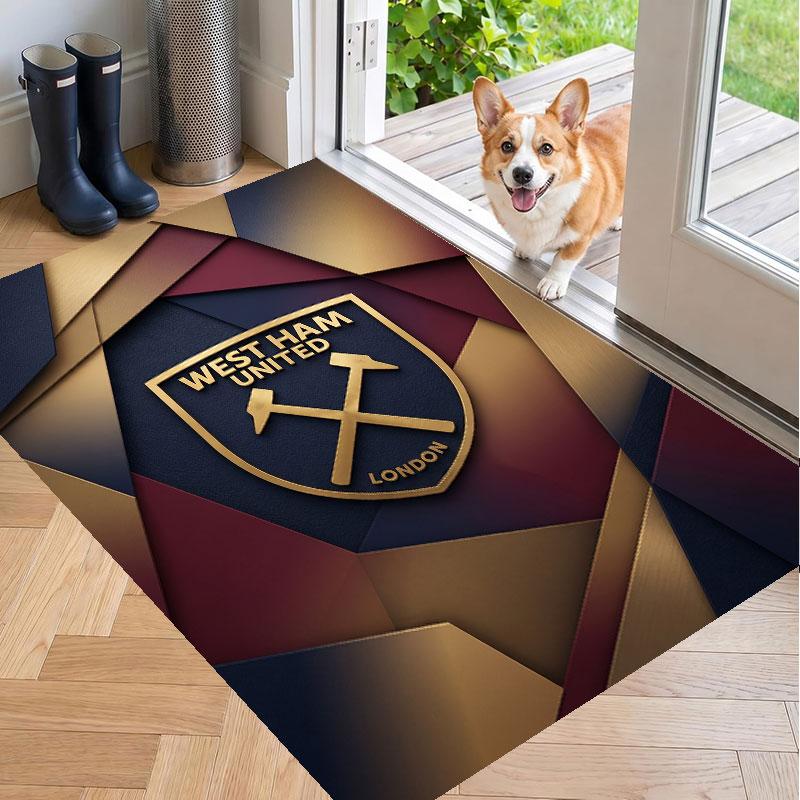 Soft Floor Carpet West Ham United Football Pattern Area Rug Decorative Mat For Home Room Decoration