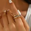 Popular Stacked Women's Ring Geometric Ring Series Design Diamond Ring Versatile Jewelry Women