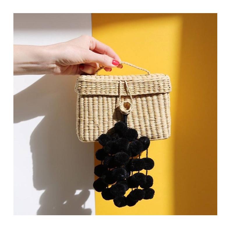 Пляжная соломенная сумка с кисточками, маленькая женская сумка из натуральной кожи в стиле бохо, цветная сумка через плечо