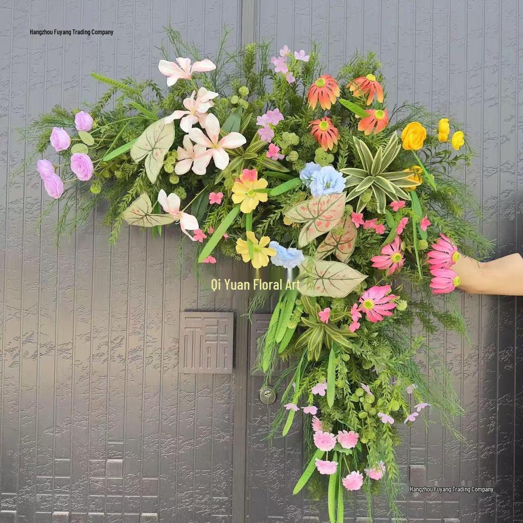 Треугольная шелковая цветочная композиция для свадебной арки для фона приема